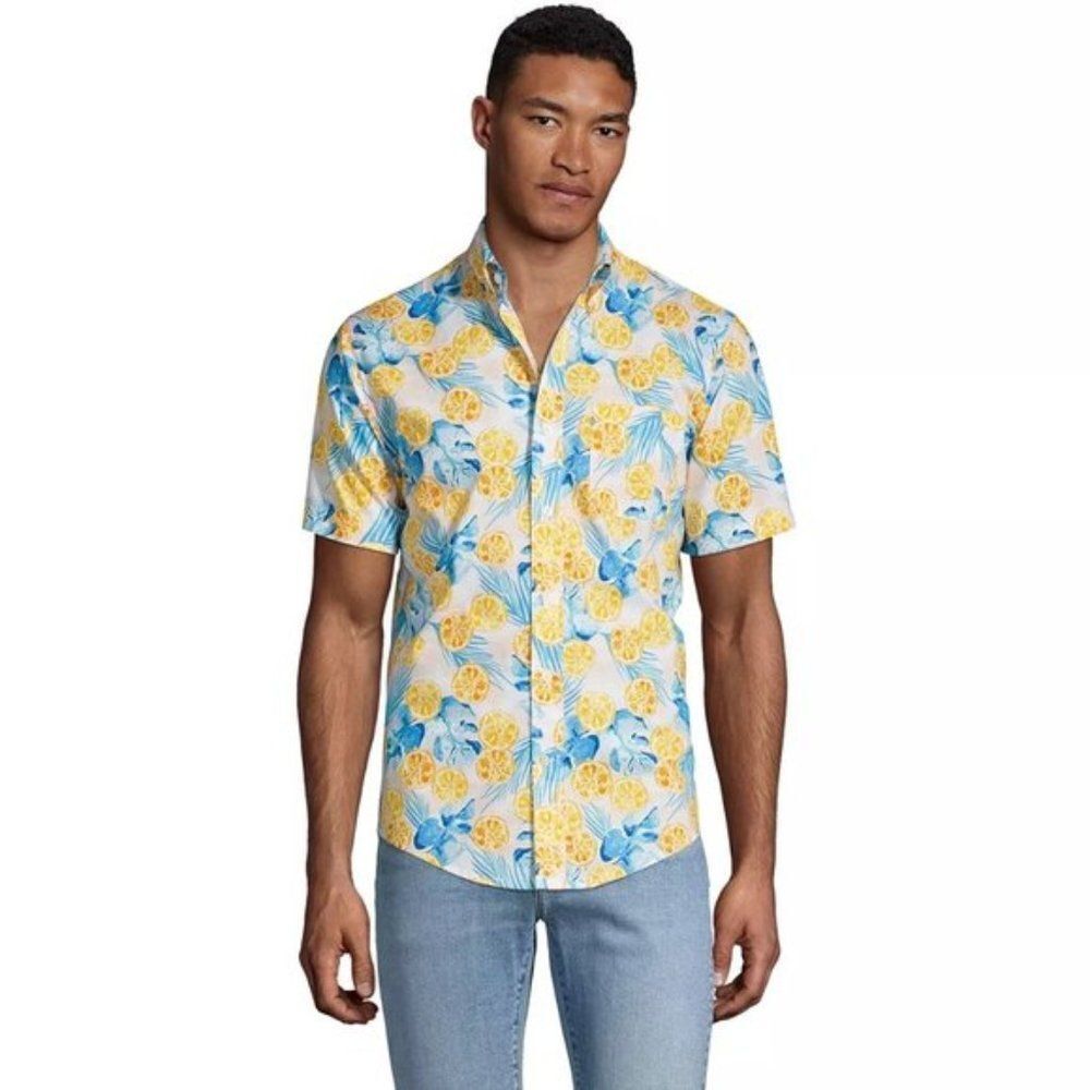 Lands' End Traditional-Fit Essential Lightweight Poplin Button-Down Shirt